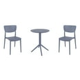 thumbnail image 2 of Compamia Lucy Round Bistro Set 3 Piece with 24 inch Table Top Dark Gray, 2 of 4