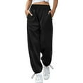 thumbnail image 2 of Sngxgn Women's Cotton Sweatpants Yoga Casual Pants Pants for Women with Pockets(Black,XL), 2 of 4