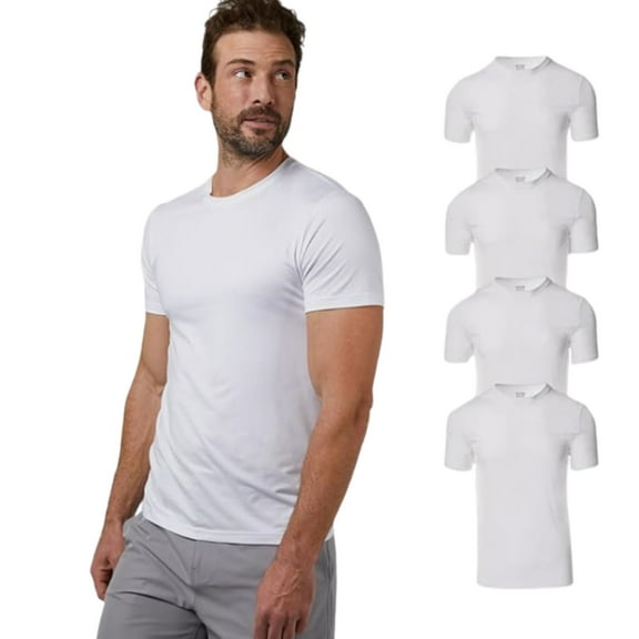 Alfani Men's 100% Cotton Regular Fit Crew Neck T-Shirt, White, Size Small