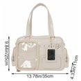 thumbnail image 3 of Hfppkn PU Leather Pin Display Ita Tote Bag Transparent Window Shoulder Handbag for Daily Use 35x11x25cm Style 1, 3 of 7