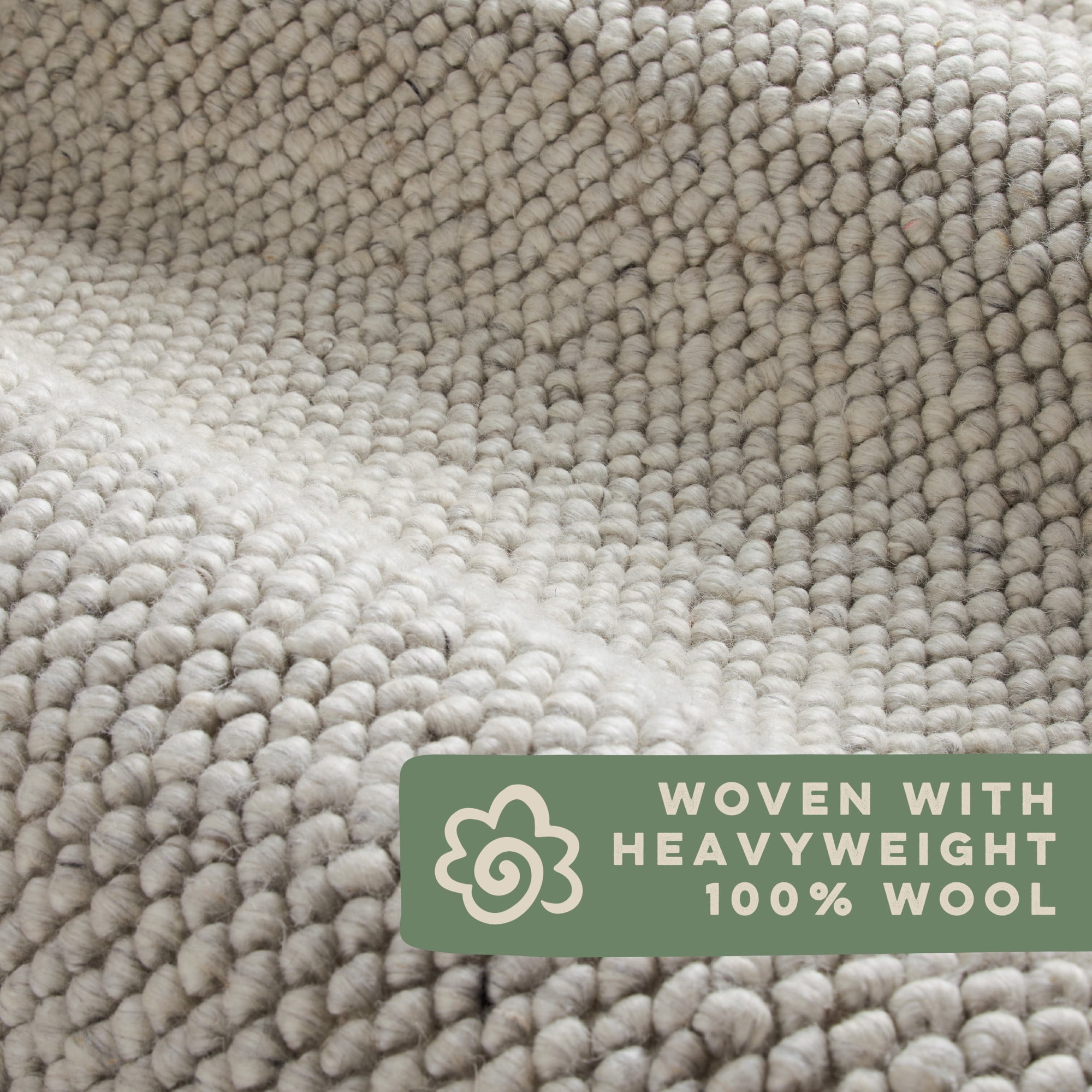 TOWN & COUNTRY TERRA Olea Bubble Texture Handcrafted 100% Wool Area Rug, Beige, 6'x9'