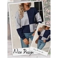 thumbnail image 7 of Hibeli Women Color Block Spliced Crew Neck Long Sleeve Pullover Top, 7 of 7