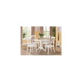 thumbnail image 1 of East West Furniture DLBO5-WHI-W 5PC Kitchen Round Table with 2 Drop Leaves and 4 X -back Chairs with wood Seat, 1 of 1