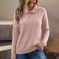 thumbnail image 2 of Staron Women's Sweaters Button Down Collared Long Sleeve Casual Comfy Knitted Ribbed Loose Fall Winter Tops Pink XXL, 2 of 7