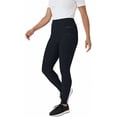 thumbnail image 3 of Eddie Bauer Womens Midweight High Rise Trail Tight Leggings (Black, Large), 3 of 4