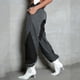 thumbnail image 4 of Gibobby Pantalones tipo cargo para mujer petite casual Pantalones Cargo Mujer Ropa Holgada De Ajuste Relajado Pantalones Demin Negros Cremallera De Cintura Alta(Gris oscuro,X-CH), 4 of 5