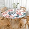 thumbnail image 3 of Botanical Garden Round Elastic Tablecloth Waterproof Fitted Cover with Tropical Flower & Leaves, 3 of 5
