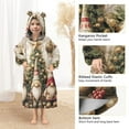 thumbnail image 4 of joogoo Wearable Blanket Hoodie Gnomes Christmas Poinsettia Flower for Flannel Sherpa Pocket 3-14 YR M, 4 of 7