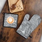 aiwkjdns Marble Barbecue Mitts + Shims 1 Pcs (Grey)