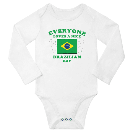 

Everyone Loves a Nice Brazilian Boy Baby Long Slevve Bodysuit Unisex Gifts (White 6-12 Months)