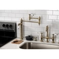 thumbnail image 2 of Kingston Brass KS3703PL Restoration Deck Mount Pot Filler Faucet, Antique Brass, 2 of 8
