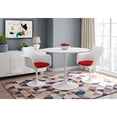 thumbnail image 2 of Fauteuil Tulipe Blanc Céleste avec Coussin Rouge, 2 of 6
