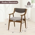 thumbnail image 3 of Gymax Set Of 4 Velvet Dining Chair w/ Padded Seat & Back Armrests Rubber Wood Frame Gray, 3 of 10