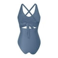 thumbnail image 4 of Women's 2025 Fashion Swimsuit Cut out Swimsuit Set V Neck Front Criss Cross Swimsuit Summer Beach Wear One Piece Swimsuit Women Clearance, 4 of 5