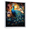 thumbnail image 2 of Designart "Blue Yellow Emerald Peacock Drips I" Animals Floater Framed Canvas Wall Art, 2 of 7