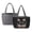 Black Cat Flower, variant on FOR U DESIGNS Corgi Paws Heart Print Women's Quilted Tote Bag, Lightweight Tote Purse with Pockets Two Tone Reversible Shoulder Bag, Double Sided Usable Handbag for Work