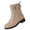 Khaki, variant on Willtoo Womens Boots Lace Up Side Zipper Buckle Warm Winter Ankle Booties Low Block Heel Waterproof Faux Leather Cold Weather Walking Boots