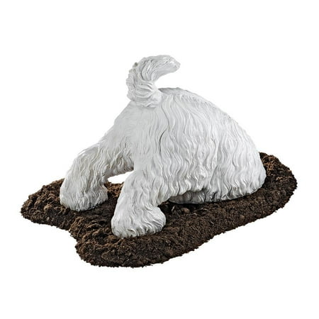 Highland Terrier Digging Dog Statue