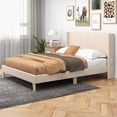 thumbnail image 3 of Costway Queen Size Upholstered Bed Frame with Elastic Pockets Mattress Foundation Beige, 3 of 10