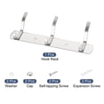 thumbnail image 3 of Unique Bargains Stainless Steel Wall Mounted Coat Rack Hooks for Hanging Silver 3 Hooks, 3 of 7
