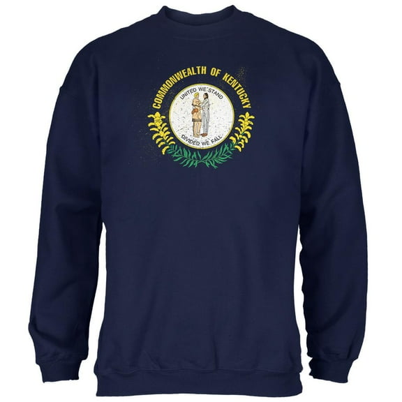 Born and Raised Kentucky State Flag Mens Sweatshirt Navy 3X-LG