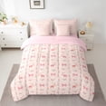 thumbnail image 2 of Homewish Kawaii Bowknot Rabbit Bedding Comforter Set 7pcs for Teen, Cute Bunnies Lover Queen Bedding Sets, Chic Princess Bow Reversible Queen Sheet Sets, Ultra Soft Bedroom Decor, 2 of 7