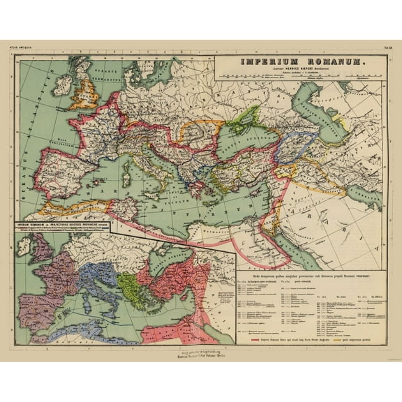 Historic Map - Middle East Roman Empire - Kiepert 1903 - Vintage Wall Art