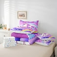 thumbnail image 6 of jejeloiu multicolor Kawaii Unicorn Bedding Comforter Set 7pcs,Magic Animal Queen Bedding Sets,rainbow clouds stars Queen Sheet Sets For Children,Breathable Home Decor Reversible, 6 of 8