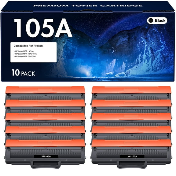 VIPink Compatible Toner Cartridge Compatible for HP 105A W1105A High Yield (Black, 8-Pack)