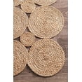 thumbnail image 2 of Vipanth Exports Jute Rug Natural with Rounds Hand Braided Rectangle Area Rug Handmade Rugs for Home Decor(2x4 Feet), 2 of 5
