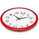thumbnail image 4 of Relojes de cuarzo de calidad, redondos, fáciles de leer, que funcionan con pilas, para el hogar, la cocina, la oficina, el aula y la escuela, marco rojo retro vintage, 4 of 5