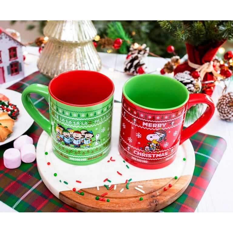 Peanuts Holiday Coffee Cup Set | Charlie Brown, Snoopy, Woodstock