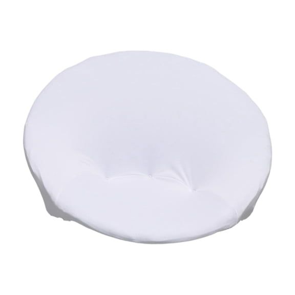 HOARBOEG Stretch Round Chair Cover White, Soft Milk Silk Slipcover for Lazy Moon Chair, Elastic Protective Seat Protector for Dorm Office Home