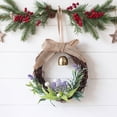 thumbnail image 5 of Christmas Wreath 5.91 Inch Small Front Door Hanging Decoration with Gold Bell and Bow for Home Window Wall Indoor Holiday Ambiance, 5 of 6