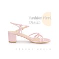 thumbnail image 3 of BLISSFUL STEP Edition Open Toe Slingback Block Heel Sandals for Women Bling Pink (Size 9.5), 3 of 6