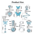 thumbnail image 3 of Dsseng 7Pcs Belly Button Ring Surgical Steel Navel Rings Shiny Belly Button Piercing Blue, 3 of 6