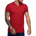 thumbnail image 3 of Mens Polo Shirt Short Sleeve Tops Red S, 3 of 5