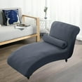 thumbnail image 4 of Armless deck Cover,Living Room Chaise Slipcover,Soft Jacquard Fabric,Machine Dark Grey, 4 of 8