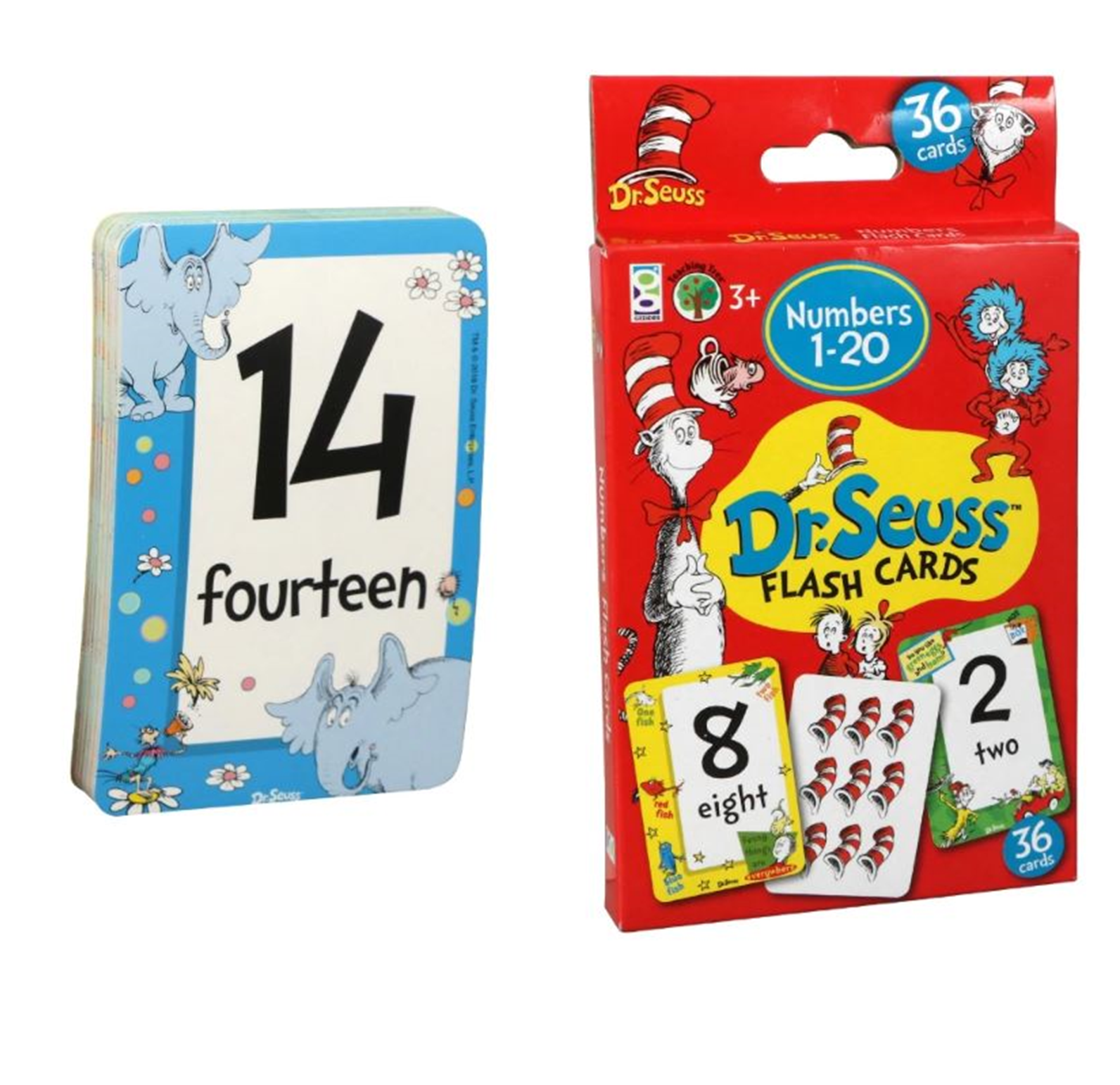 Seuss Flash Cards-NUMBERS Set/3-NEW ALPHABET & WORDS Dr And COLORS & SHAPES 