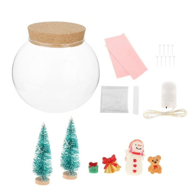 Globo de cristal navideño con luces LED Colco Decoracion luminosa con adornos transparentes Luz de bola de cristal