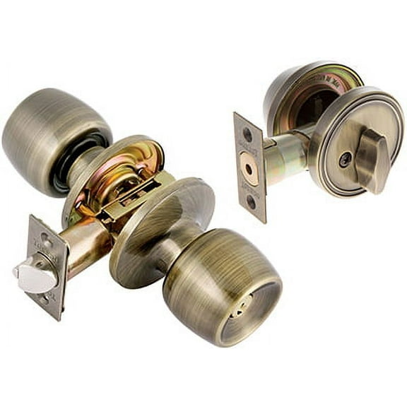 Malaga Single Cylinder Antique Brass Combo Set