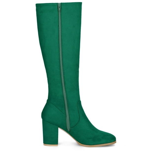 Green knee high boots uk sale