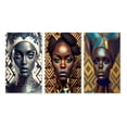 thumbnail image 2 of Designart "Contemporary Retro Beauty of African Woman I" African American Wall Art Set Of 3 - Glam Grey Gallery Wall Set For Home Decor, 2 of 6