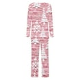 thumbnail image 5 of Lorytime Fall Pajamas Set Womens 2 Piece Christmas Tree Long Sleeved Crew Neck Tops Elastic Waist Pants Soft Sleepwear, 5 of 6