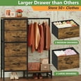 thumbnail image 6 of Dresser with Hanging Rack, 4 Drawers Small Closet for Bedroom, Reversible Fabric Chest of Drawers with Clothes Rack, Tall Storage Tower, Sturdy Frame, White, 44''H, 6 of 10