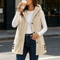 thumbnail image 2 of Aboser Women's Fuzzy Fleece Vest with Hood Soft Plush Sherpa Jackets Casual Button Down Outerwear Fluffy Sleeveless Hooded Coats, 2 of 9