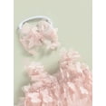 thumbnail image 5 of Bagilaanoe Newborn Baby Girl Rompers Dress 3D Butterfly Sleeveless Bodysuit + Headband 3M 6M 12M 18M 24M Infant Tulle One Piece Jumpsuit, 5 of 9