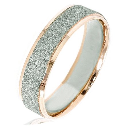 Gemini Women's 18K Gold Filled Anniversary Wedding Titanium Ring Width 5mm US Size 6.5 Valentine's Day Gift