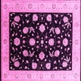 thumbnail image 1 of Ahgly Company Indoor Square Oriental Pink Industrial Area Rugs, 4' Square, 1 of 4