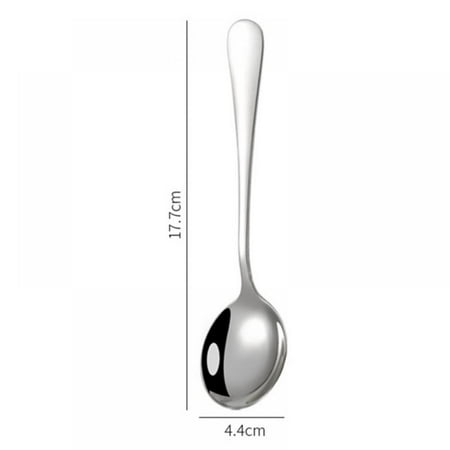 

Stainless Steel Spoon 1 Pcs For Ice Cream Dinner Tableware Gold Plated Dessert Tea Coffee Spoons Durable Metal Spoons Tablespoon Mirror Finish & Dishwasher Safe Use for Home Restaurant(Silver)
